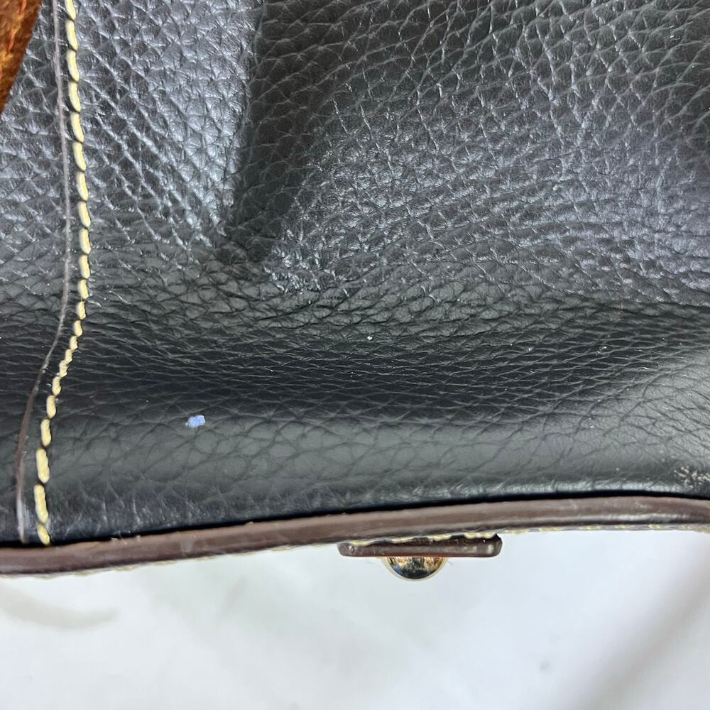 Dooney & Bourke Lexington Shopper Tote Tan Black Pebbled Leather Gold Hardware - Picture 13 of 16
